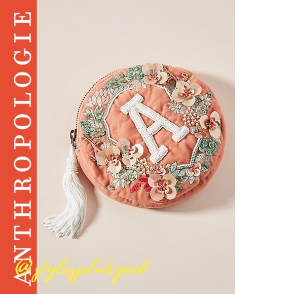 Anthropologie Handbags - NWT ANTHRO Monogram “A” Crest Pouch